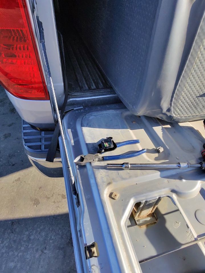 The tailgate opened up